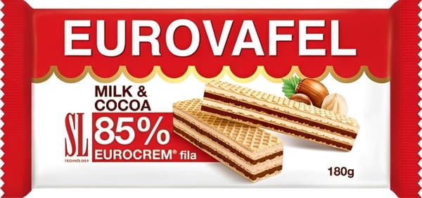 Swisslion Napolitanke Eurovafel 85% Eurokrem fila 180g