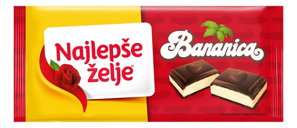 Najlepse Zelje Čokolada Bananica 184g