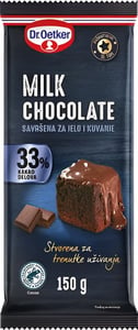 Dr Oetker Mlečna čokolada za kuvanje i jelo 33% kakao delova 150g