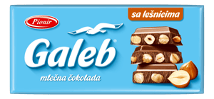 Pionir Čokolada Galeb sa celim lešnicima 200g