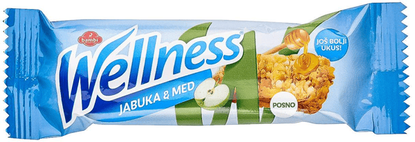 Wellness Žitni bar med jabuka 23g