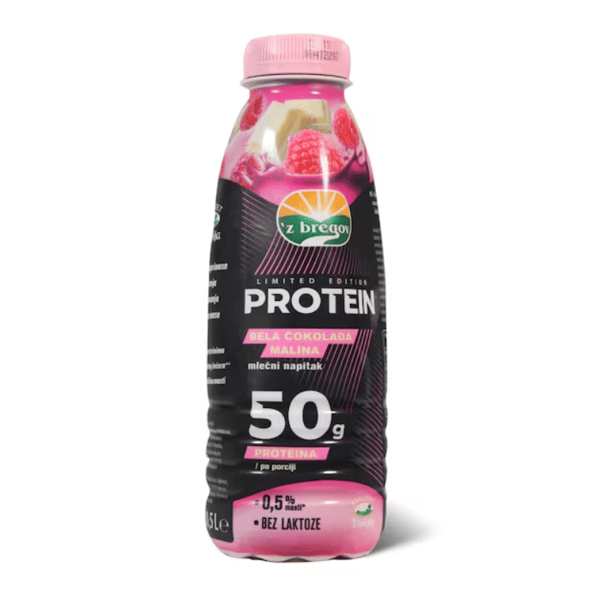 Z Bregov Protein napitak bela cok. malina 500ml FL