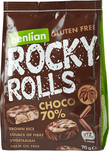 Benlian Galete Rocky rolls choco 70% 70g