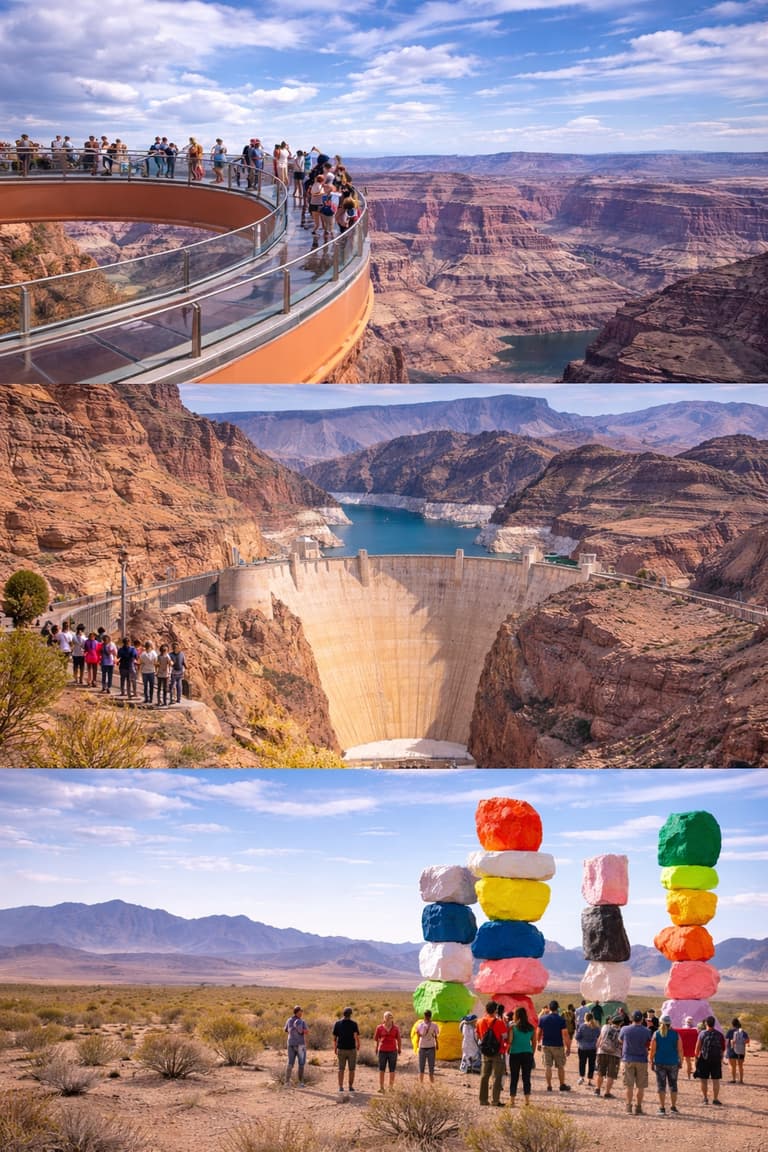 Grand Canyon West, Hoover Dam, and Seven Magic Mountains Tour