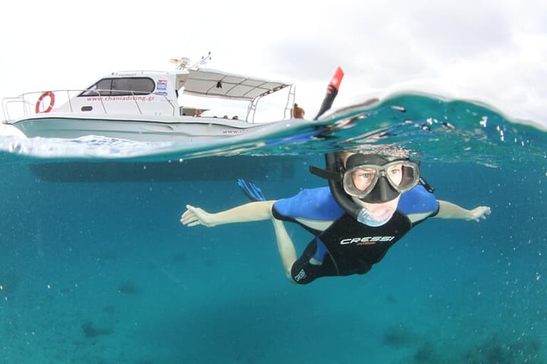 Boat Trip in Crete with Guided Snorkeling and Free Pick up!