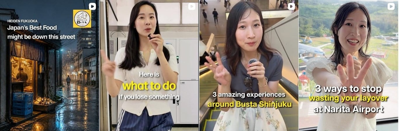 Four Travel Japan Together videos answering practical questions about Japan, from losing something to a Narita layover
