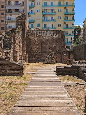 The Galerian Complex in Thessaloniki is a Roman palace complex built in the 4th 