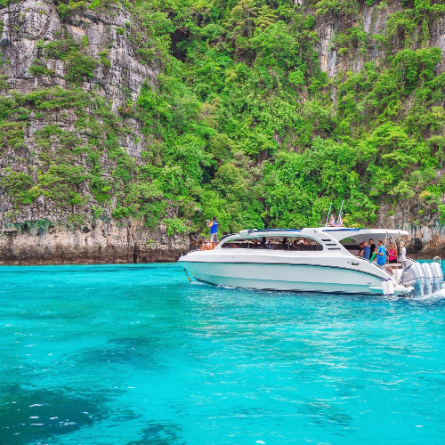 Phuket-Phi Phi, Maya, Bamboo Island by Speed Boat with lunch (Including Island Fee) with Shared Transfer. (The blackout dates for this tour are December 25, 2024, December 31, 2024, and January 1, 2025)
