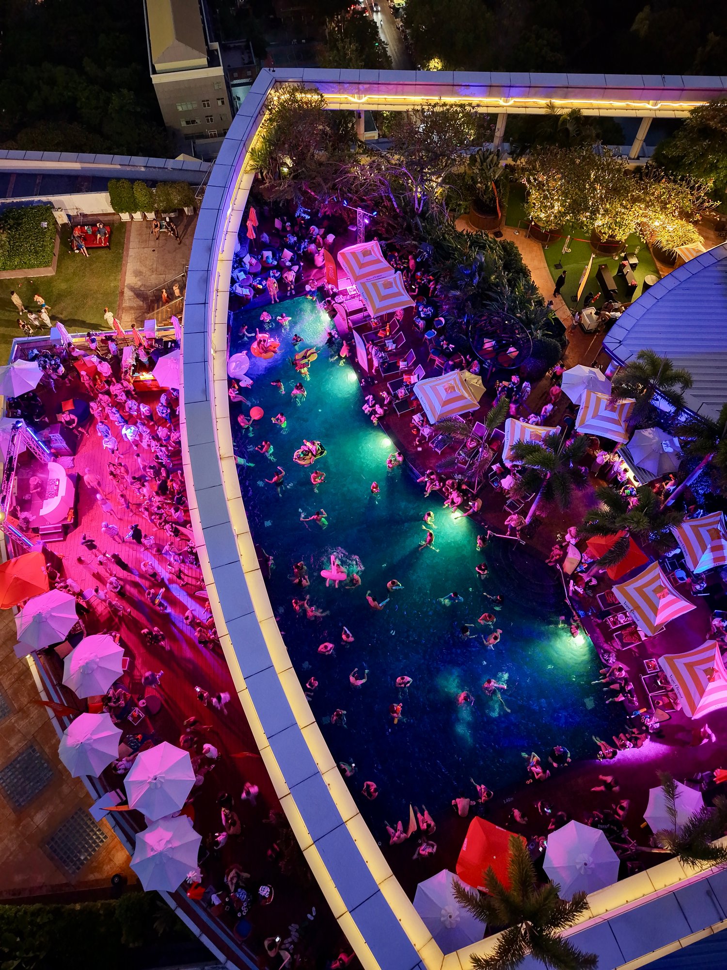 Bangkok Rooftops Centara pool party from above