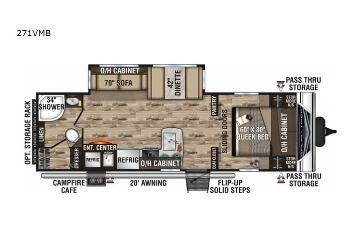 Representative floor plan provided by a trusted RVshare partner.