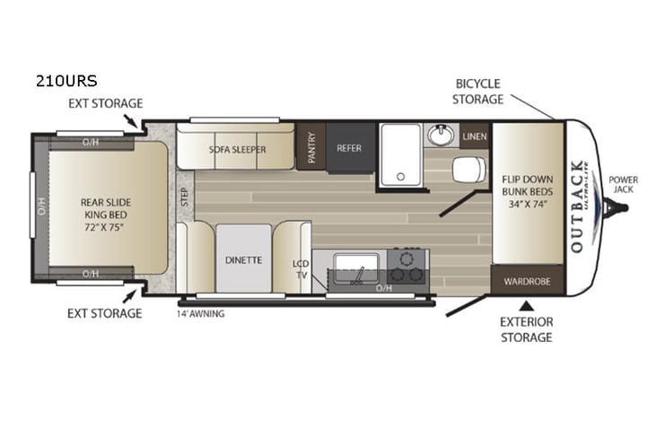 Representative floor plan provided by a trusted RVshare partner.
