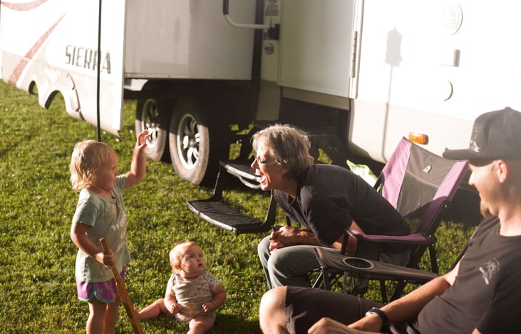 Family enjoying Camper