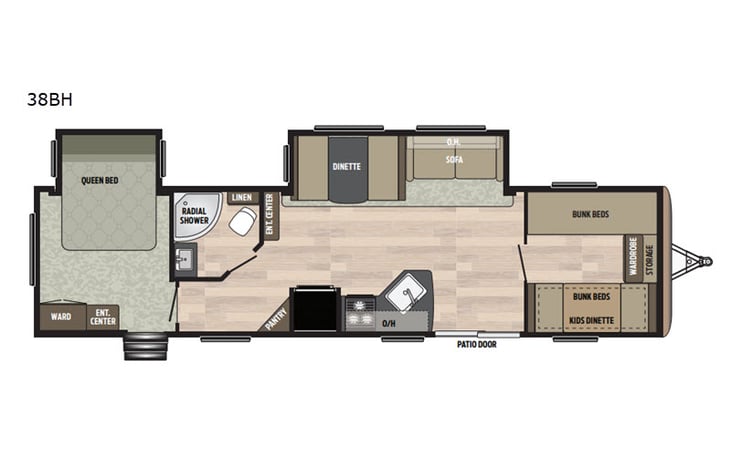 Representative floor plan provided by a trusted RVshare partner.