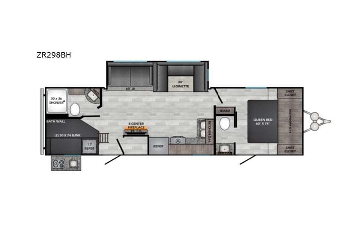 Representative floor plan provided by a trusted RVshare partner.