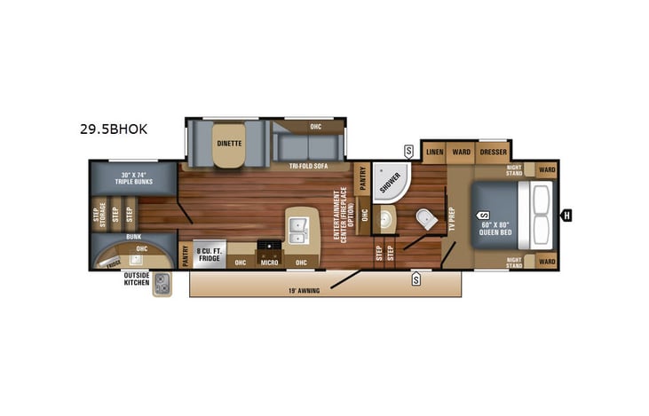 Representative floor plan provided by a trusted RVshare partner.