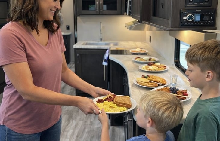 Breakfast is ready. Come grab a plate.