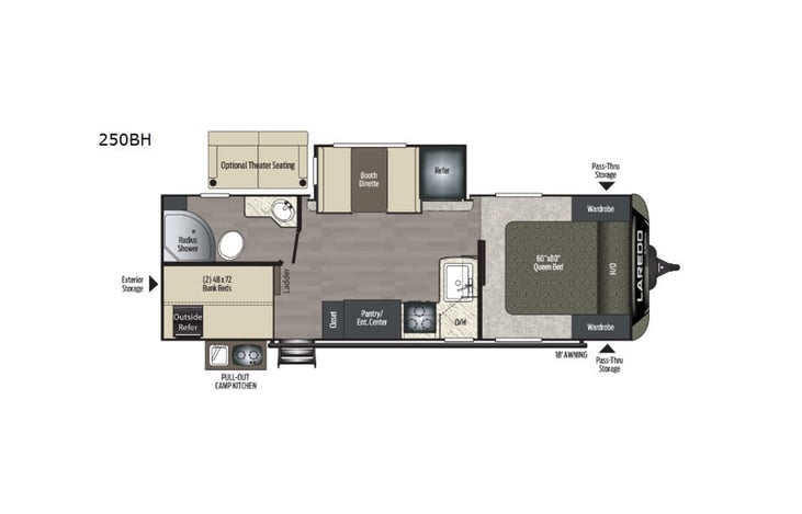 Representative floor plan provided by a trusted RVshare partner.