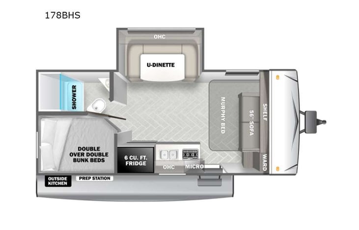 Representative floor plan provided by a trusted RVshare partner.