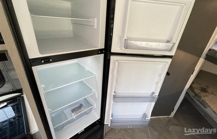 Inside fridge and freezer