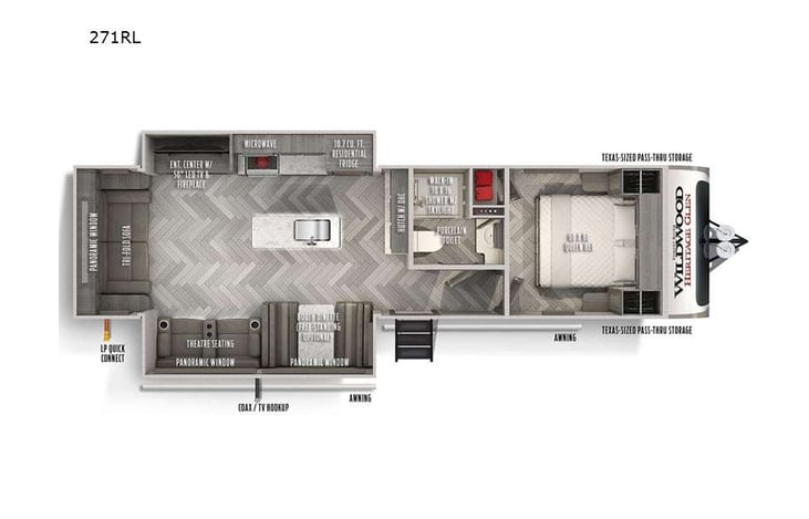 Representative floor plan provided by a trusted RVshare partner.