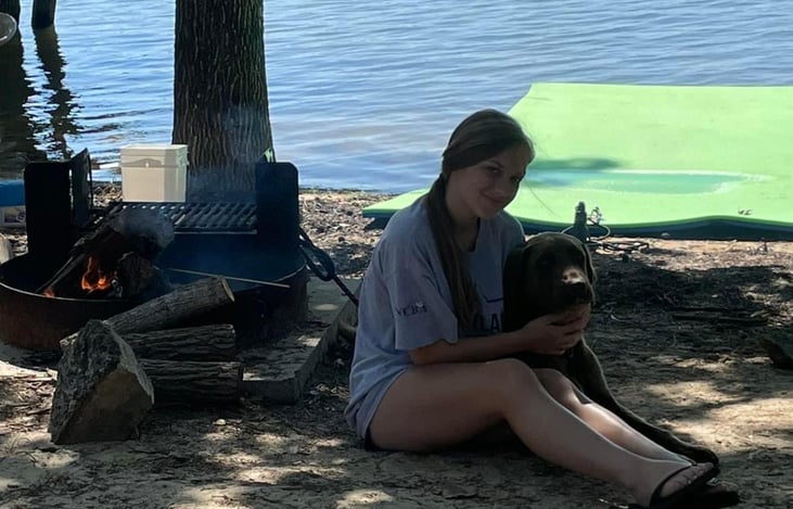 Gunner our family  dog getting some love.