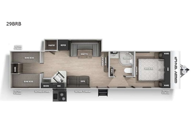Representative floor plan provided by a trusted RVshare partner.