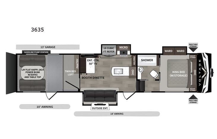 Representative floor plan provided by a trusted RVshare partner.