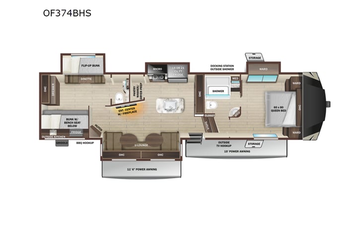 Representative floor plan provided by a trusted RVshare partner.