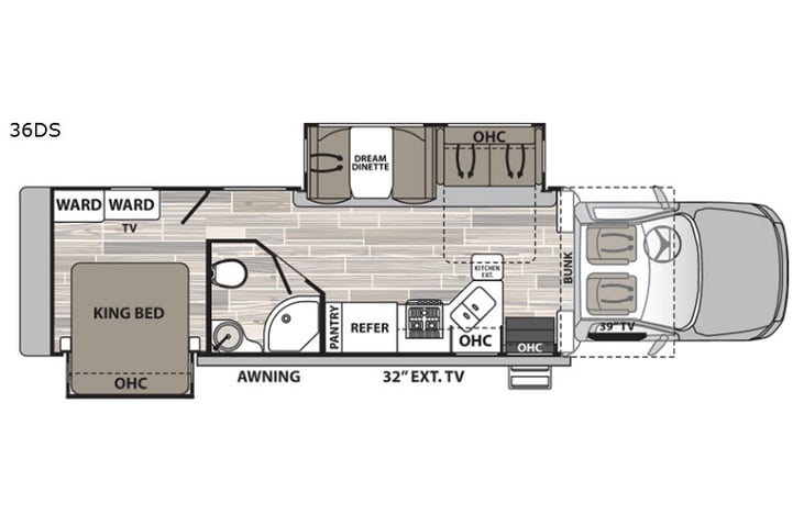 Representative floor plan provided by a trusted RVshare partner.