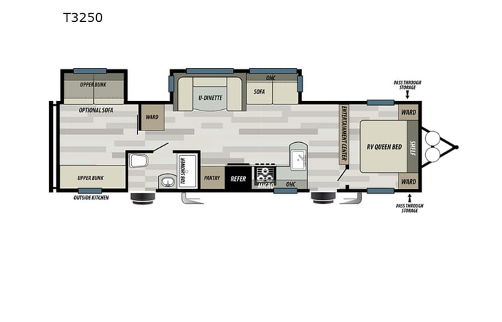 Representative floor plan provided by a trusted RVshare partner.