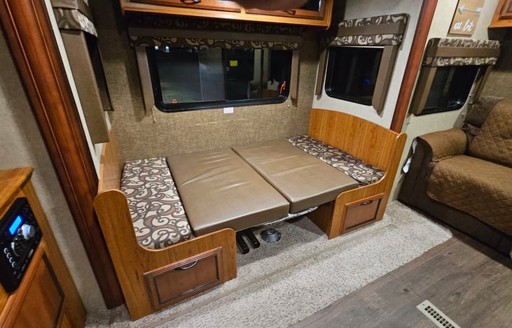 Dinette folded into 2 person bed