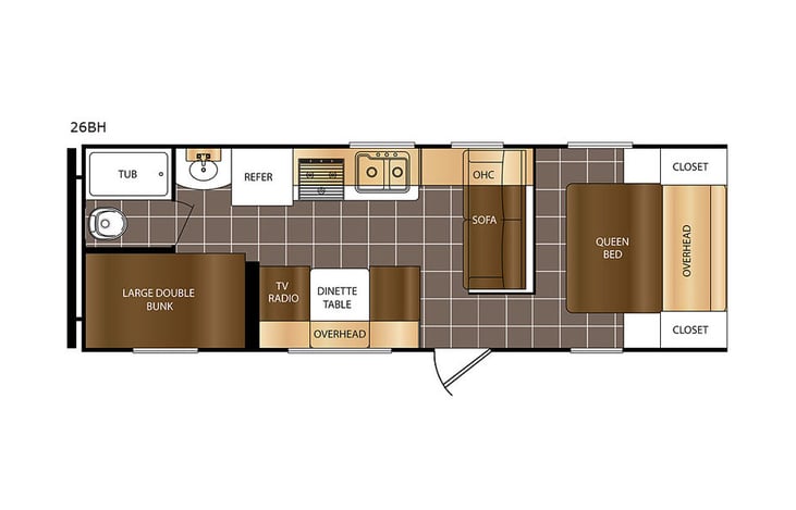 Representative floor plan provided by a trusted RVshare partner.