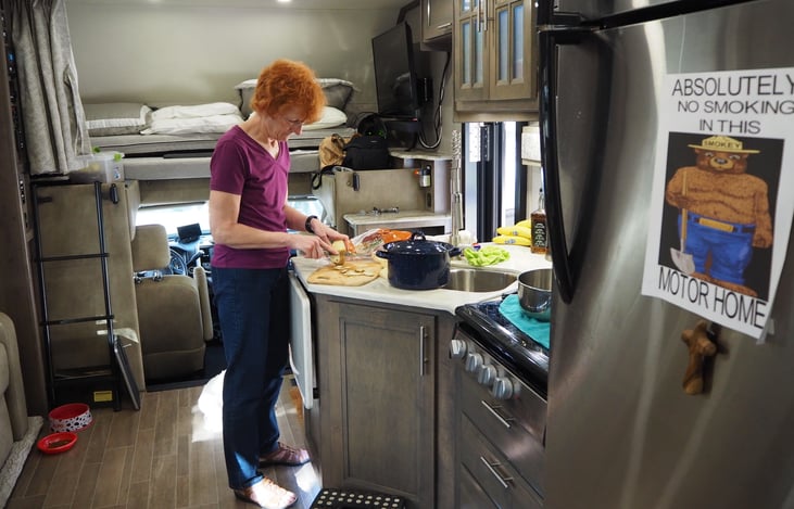 Working in the kitchen