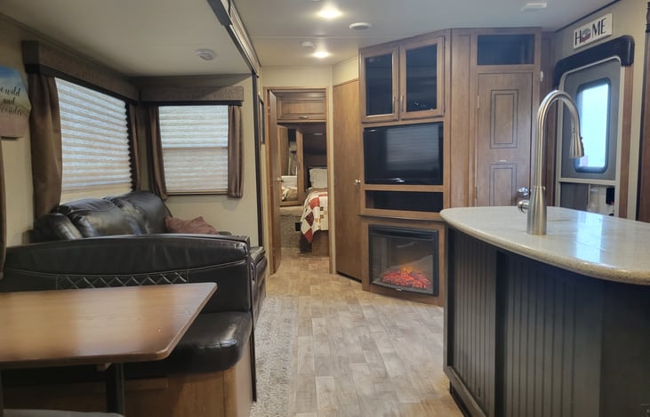 main living area with fireplace