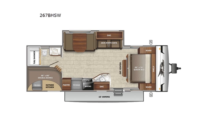 Representative floor plan provided by a trusted RVshare partner.