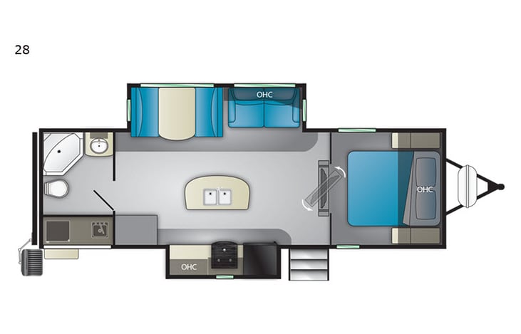 Representative floor plan provided by a trusted RVshare partner.