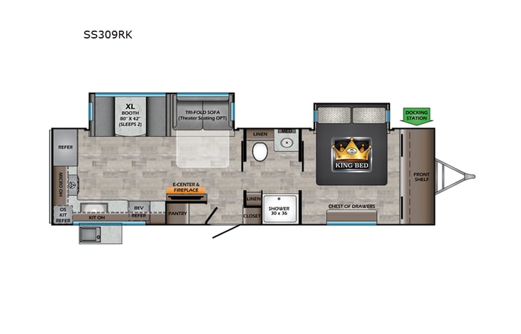 Representative floor plan provided by a trusted RVshare partner.