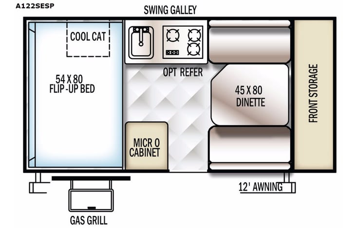 Representative floor plan provided by a trusted RVshare partner.
