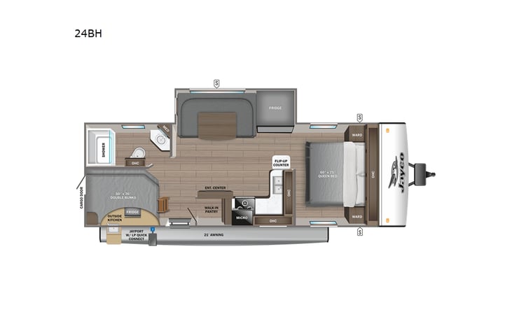 Representative floor plan provided by a trusted RVshare partner.