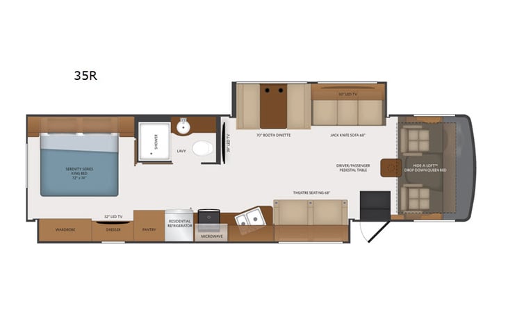 Representative floor plan provided by a trusted RVshare partner.