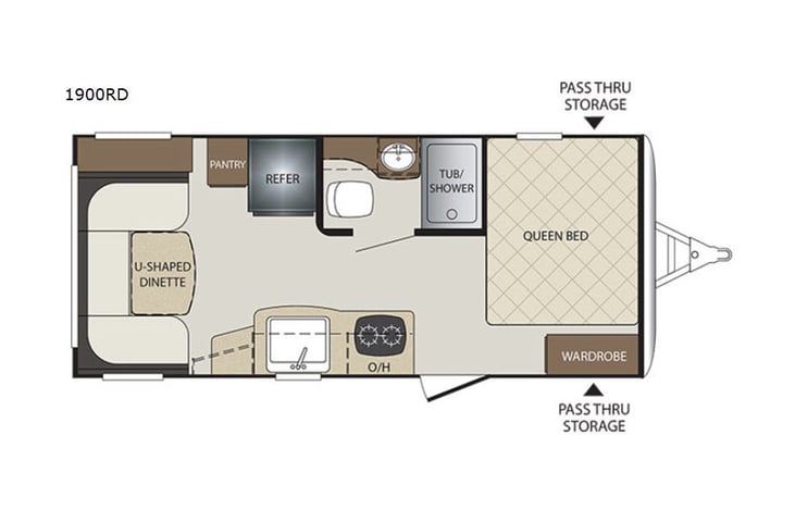 Representative floor plan provided by a trusted RVshare partner.