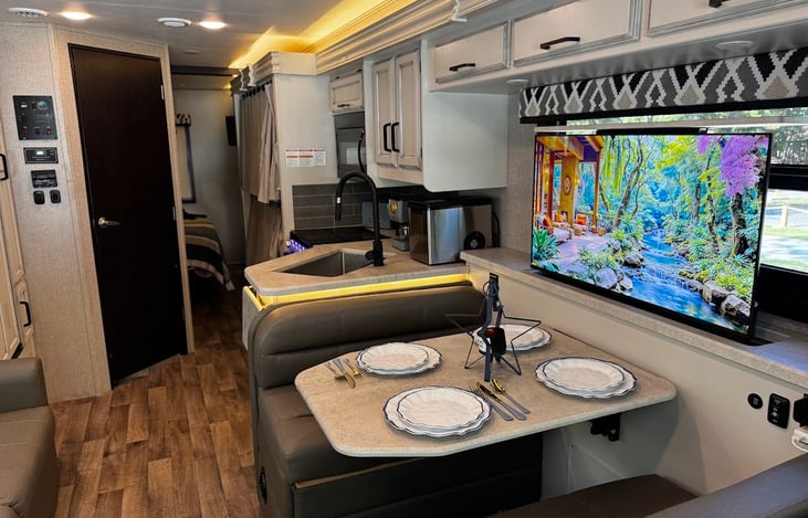 Dinette with 40" Smart Television shown