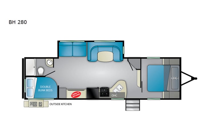 Representative floor plan provided by a trusted RVshare partner.