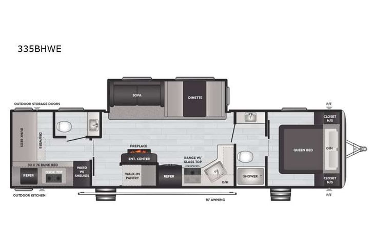 Representative floor plan provided by a trusted RVshare partner.