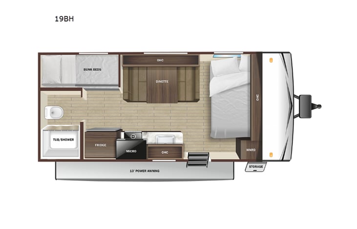 Representative floor plan provided by a trusted RVshare partner.