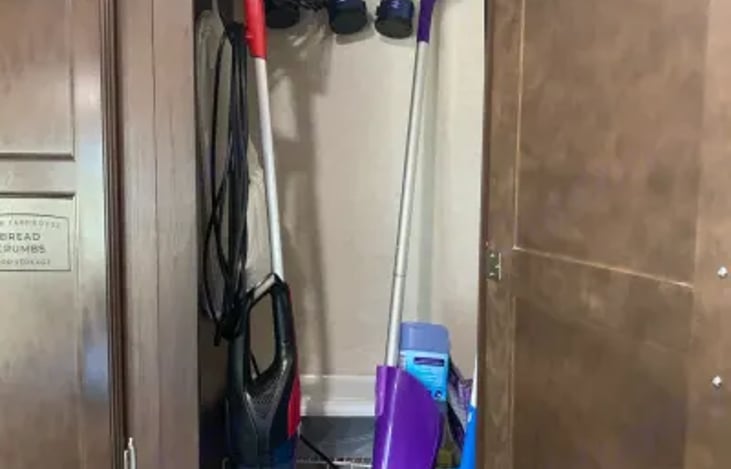 cleaning supplies, closet