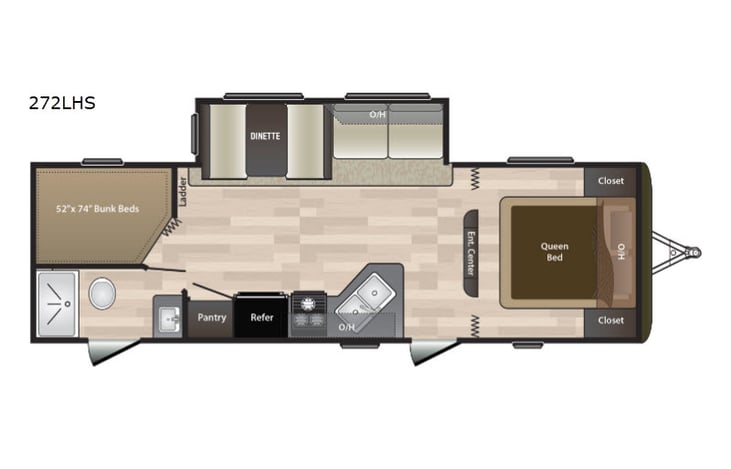 Representative floor plan provided by a trusted RVshare partner.