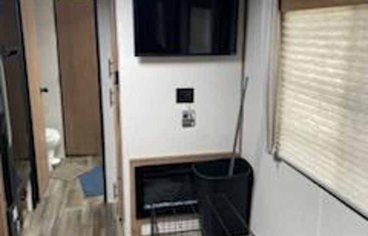 Fireplace and television