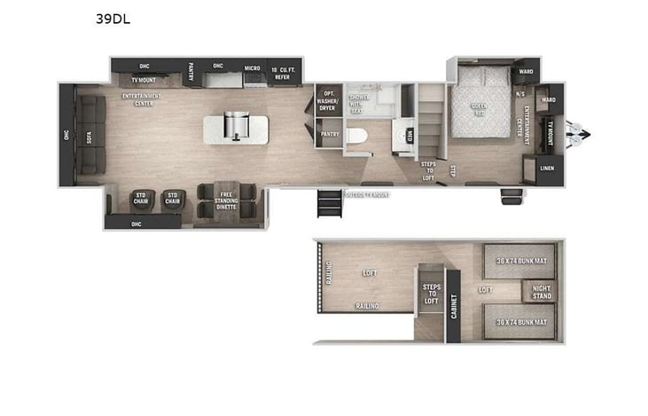 Representative floor plan provided by a trusted RVshare partner.
