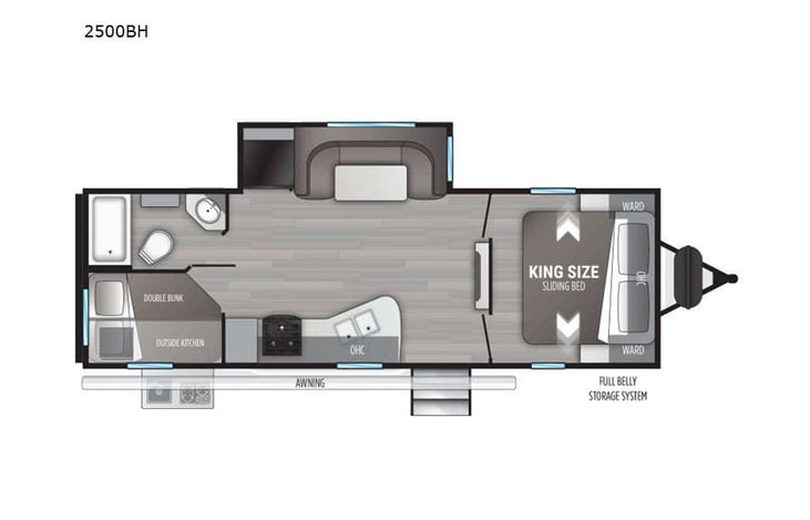 Representative floor plan provided by a trusted RVshare partner.
